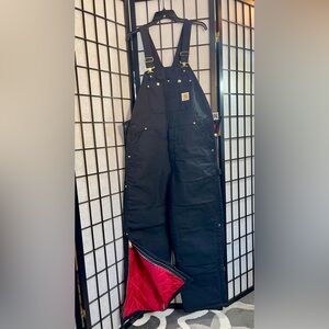 Carhartt Black Duck Bib Overalls with Quilted Lining